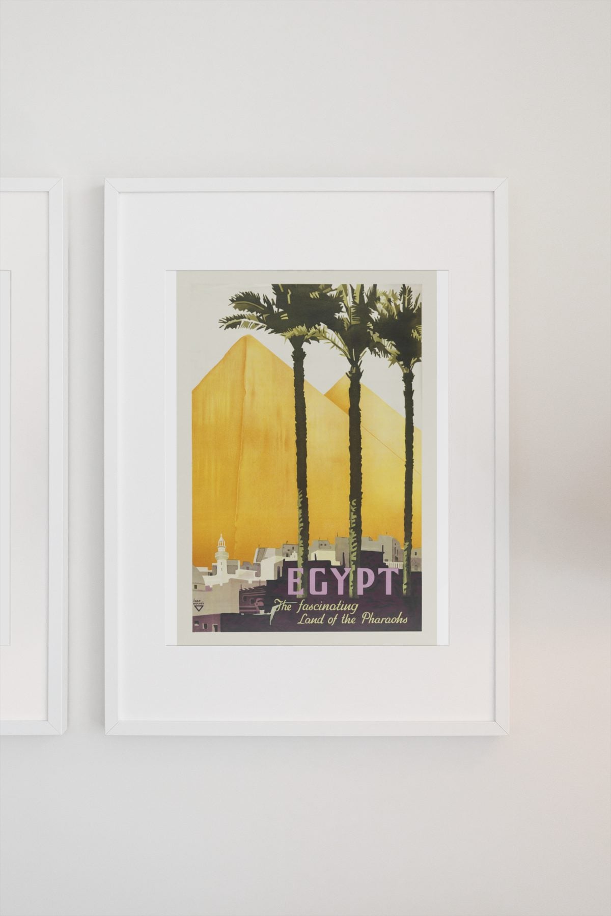 Egypt Land of the Pharaohs poster on a light wall