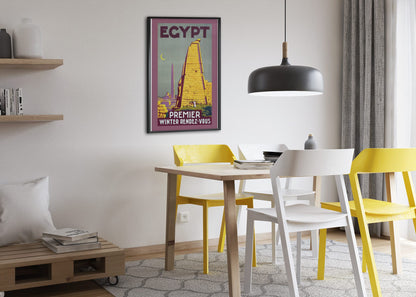 Egypt Premier Winter Rendez-Vous poster framed above a dining table