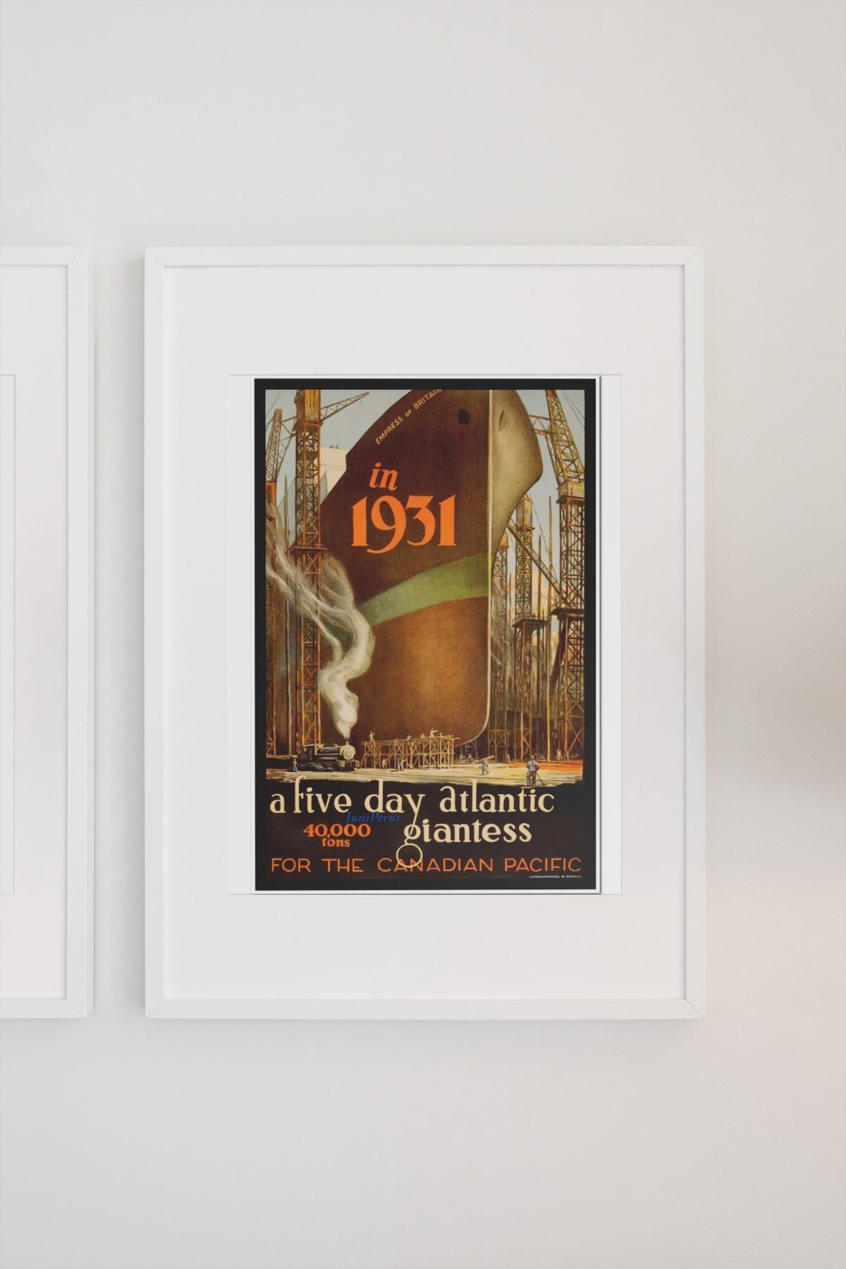 Empress of Britain — Canadian Pacific poster on a light wall