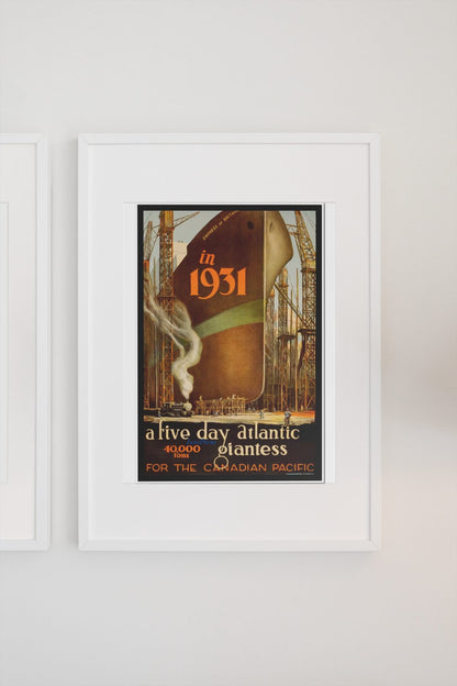 Empress of Britain — Canadian Pacific poster on a light wall