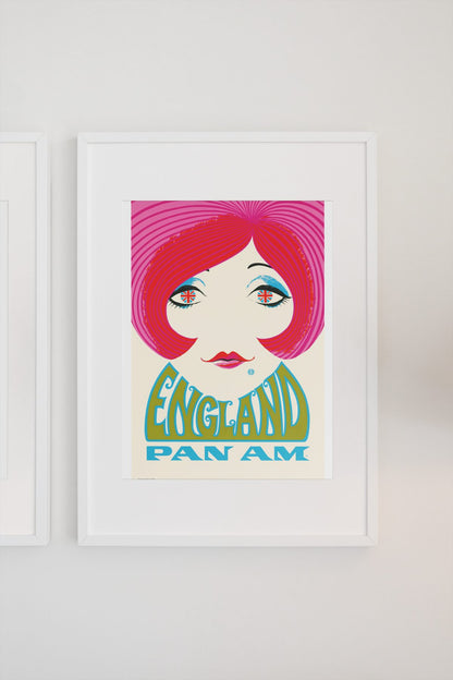 England Pan Am poster on a light wall