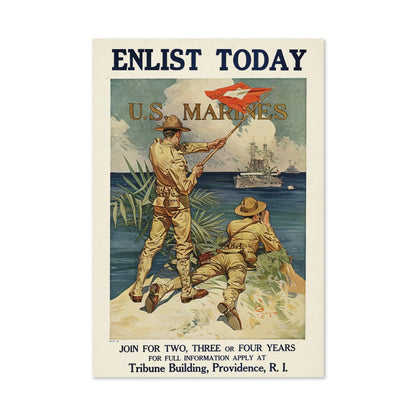 Enlist Today US Marines poster print