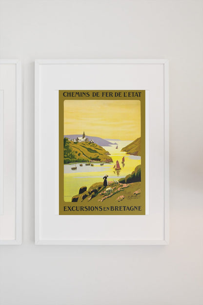 Excursions en Bretagne poster on a light wall