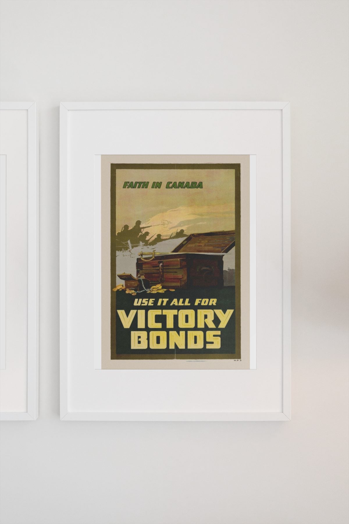 Faith in Canada Victory Bonds poster on a light wall