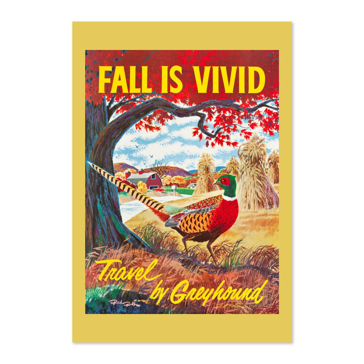 Fall is Vivid Greyhound poster print