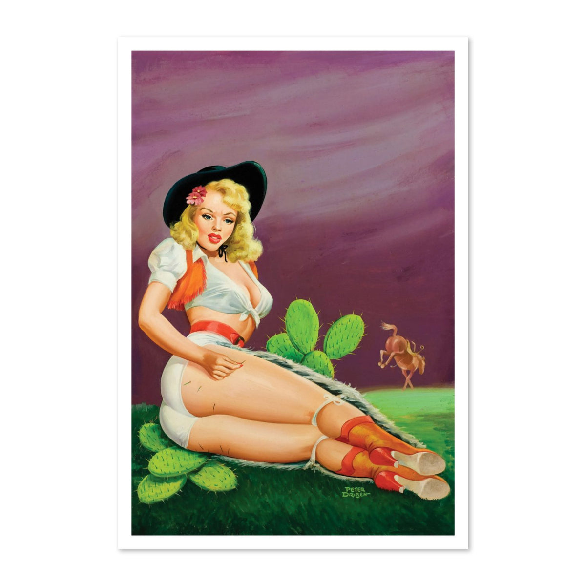 Fallin on the Cactus poster print
