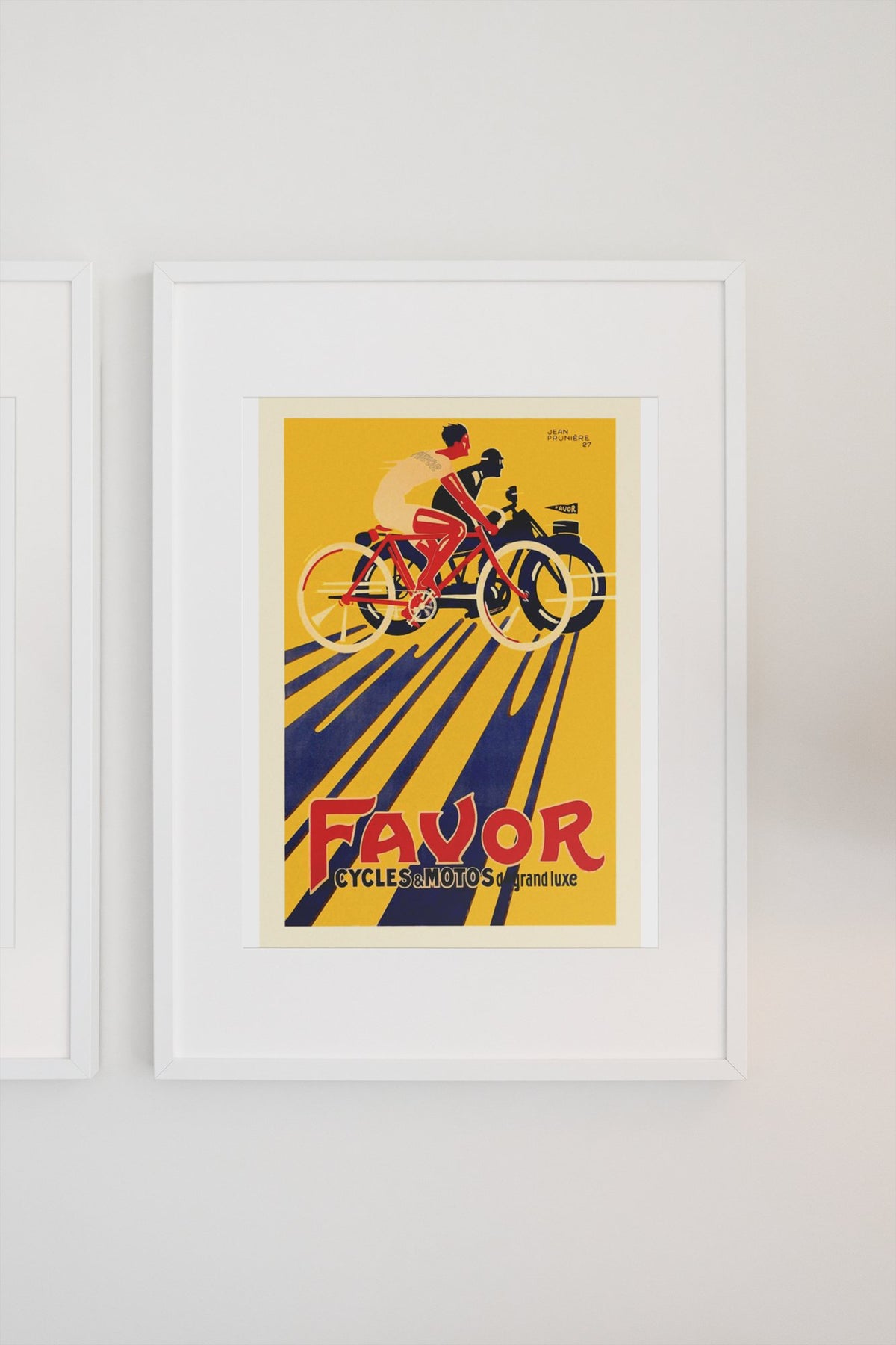 Favor Cycles & Motos poster on a light wall