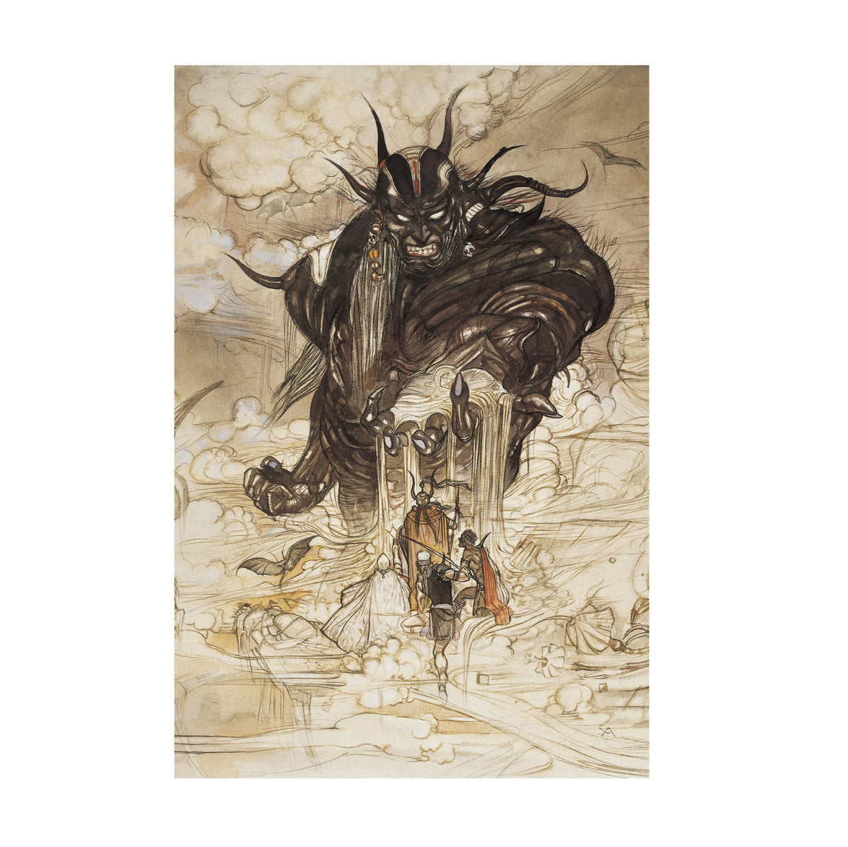 Final Fantasy I Cloudsea Djinn Amano poster print