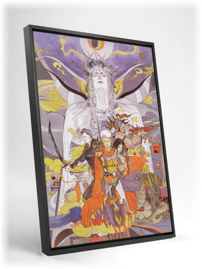 Final Fantasy II Call to Arms Amano as a black floater framed canvas leaning against a wall