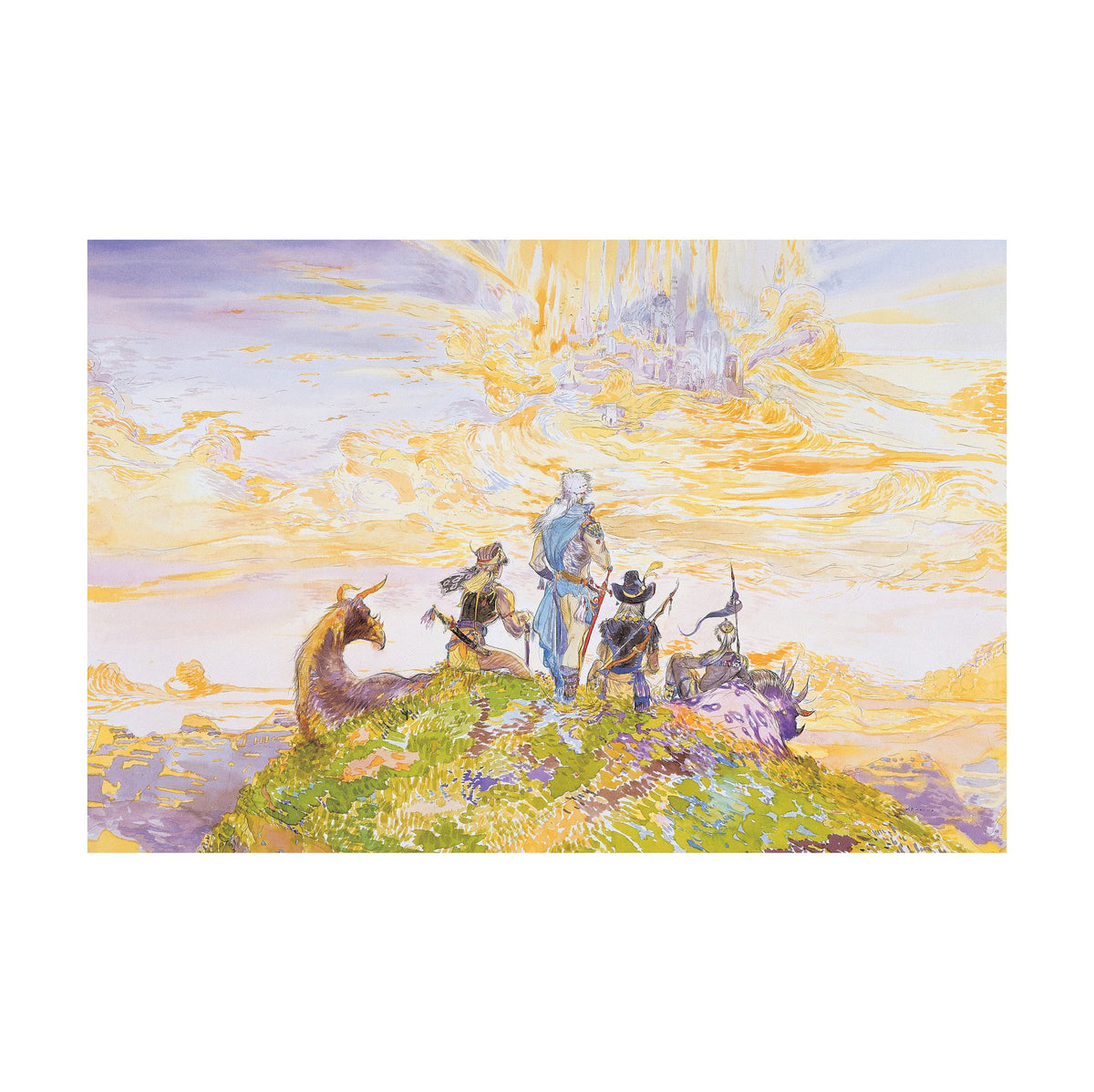 Final Fantasy III Characters Amano landscape poster print