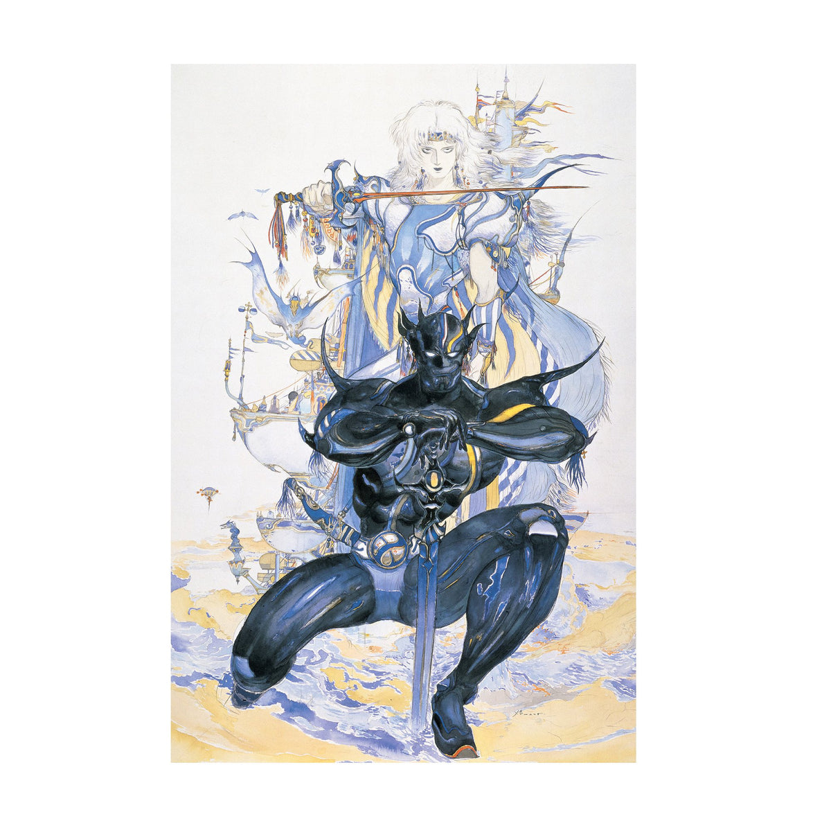 Final Fantasy IV Packaging Art Amano poster print