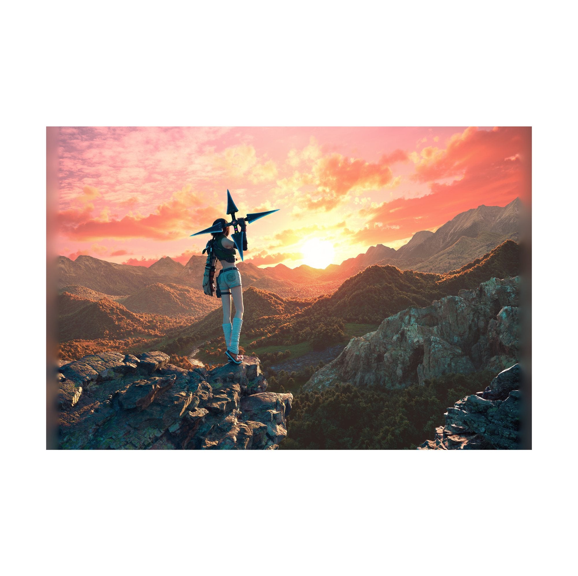 Final Fantasy VII Rebirth Yuffie Key Art landscape poster print