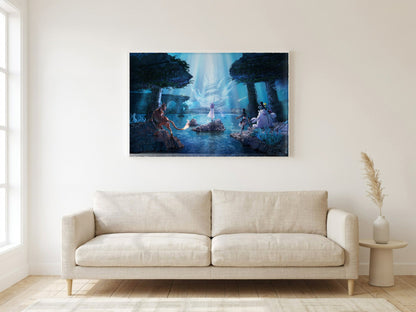 Final Fantasy VII Revelation Trilogy Part 2 poster in a white frame in a living room