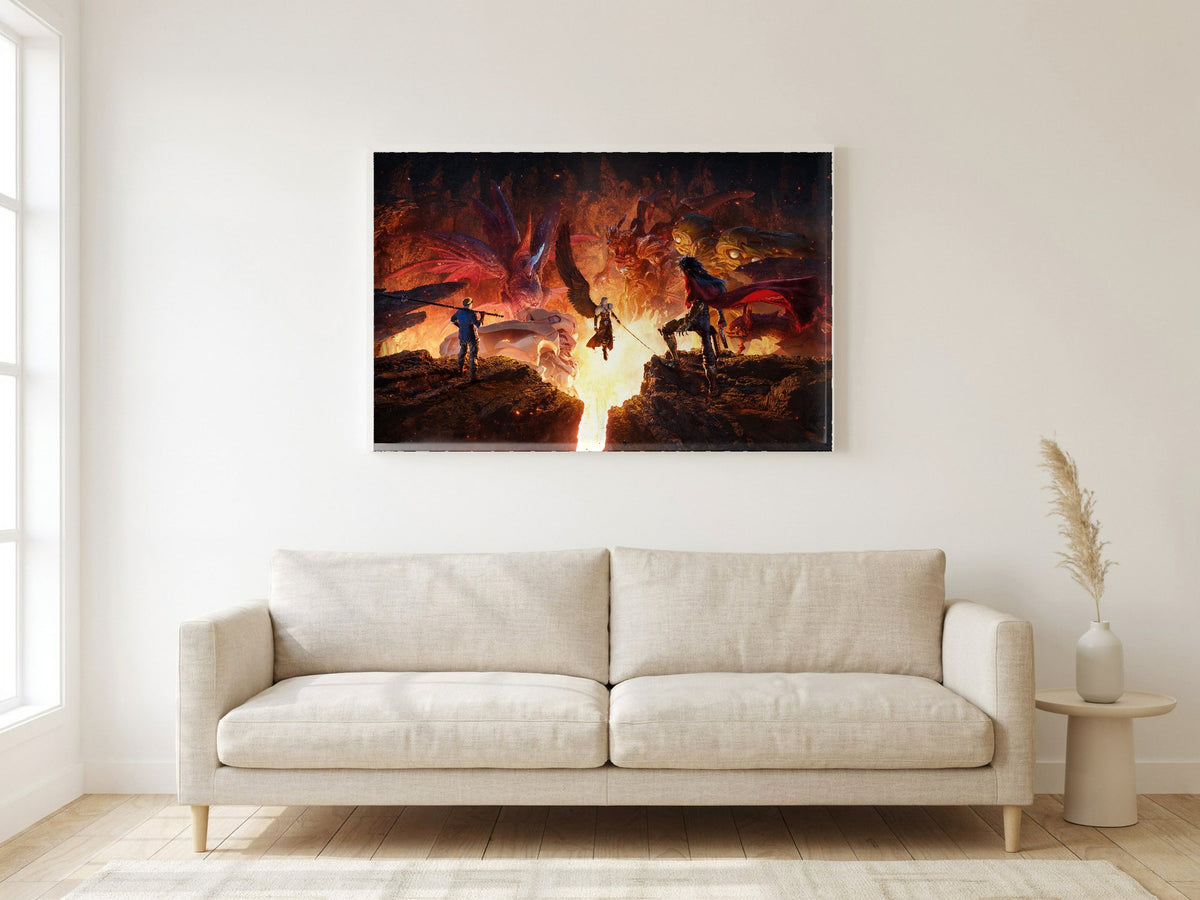 Final Fantasy VII Revelation Trilogy Part 3 poster in a white frame in a living room