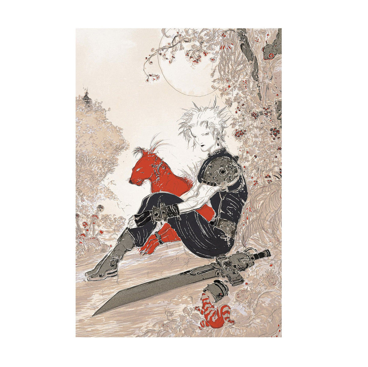 Final Fantasy VII Waiting Amano poster print