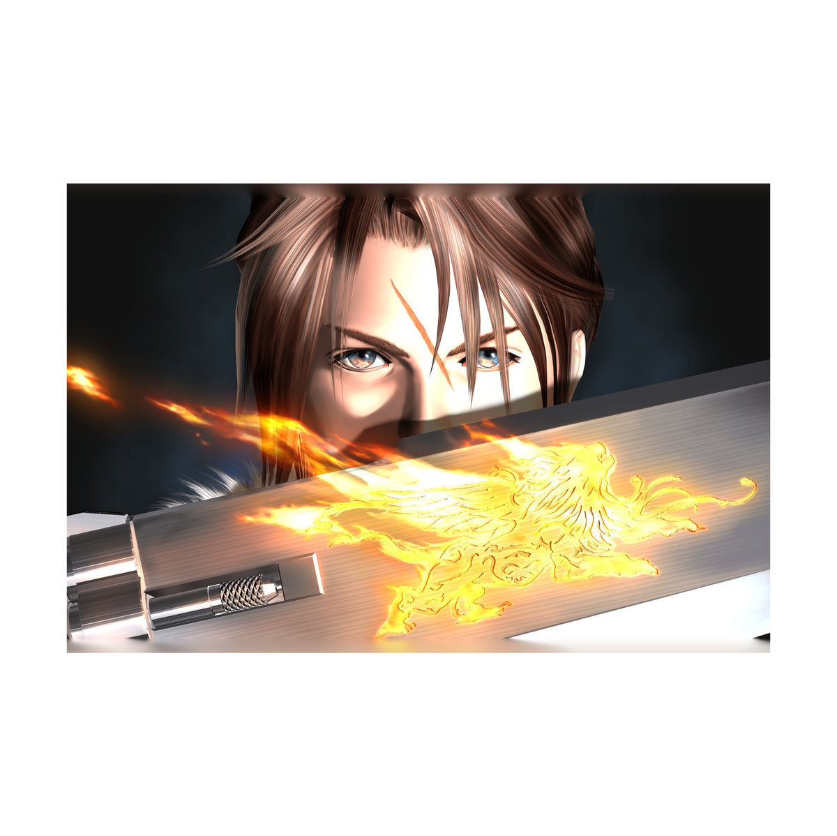 Final Fantasy VIII Squall and Gunblade landscape poster print