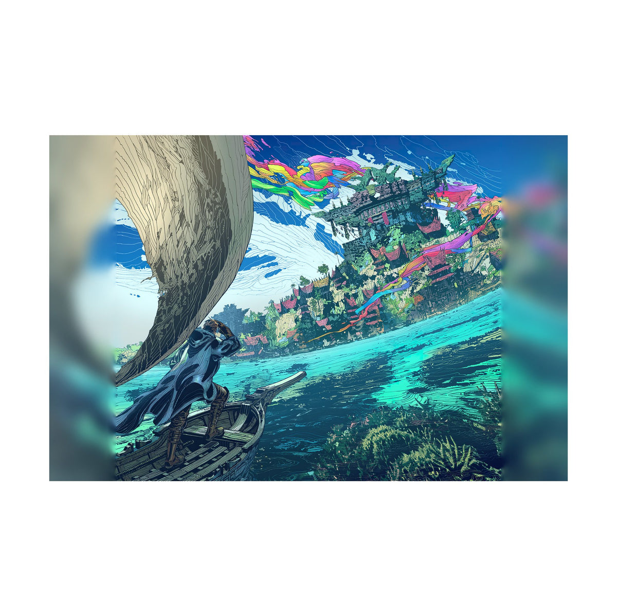 Final Fantasy XIV Dawntrail Vinyl Cover Art poster print (horizontal)