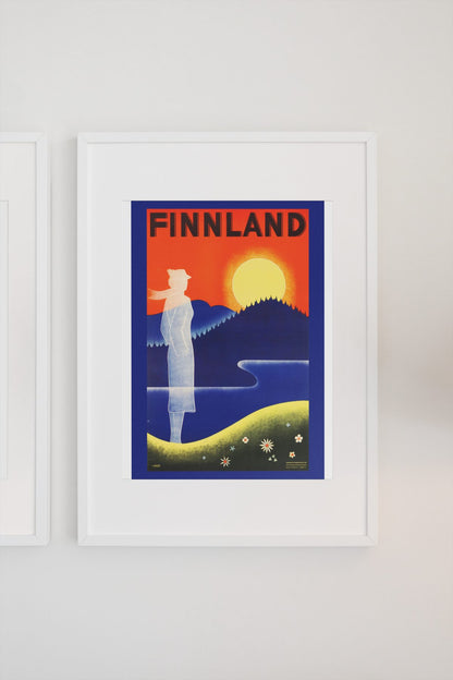 Finnland poster on a light wall
