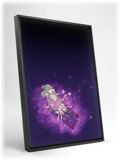 Fire Emblem Awakening Tiki and Nowi as a black floater framed canvas leaning against a wall