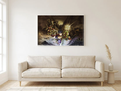 Fire Emblem Path of Radiance Cover Art poster in a white frame in a living room