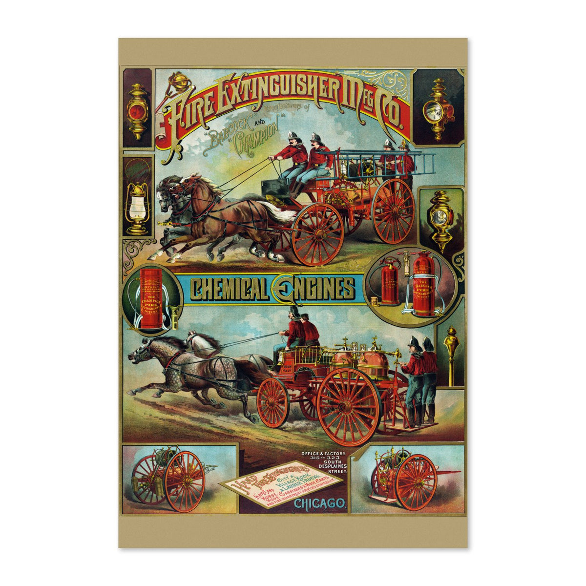 Fire Extinguisher Mfg. Co. Chemical Engines poster print