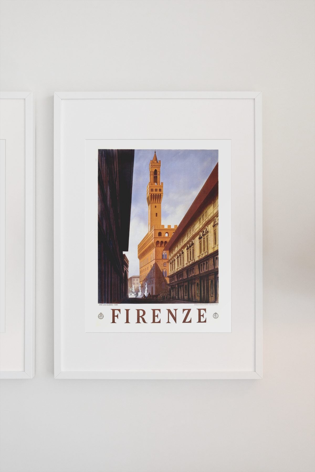 Firenze Palazzo Vecchio poster on a light wall