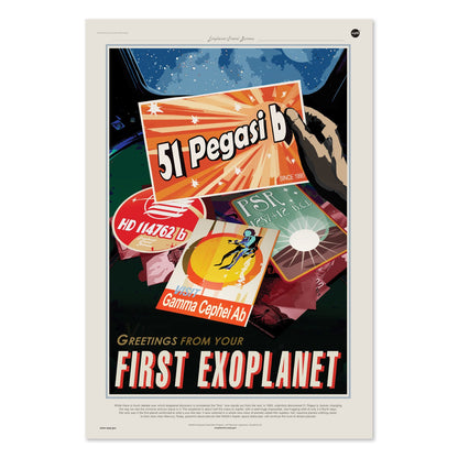 Greetings from Your First Exoplanet, 51 Pegasi b poster print