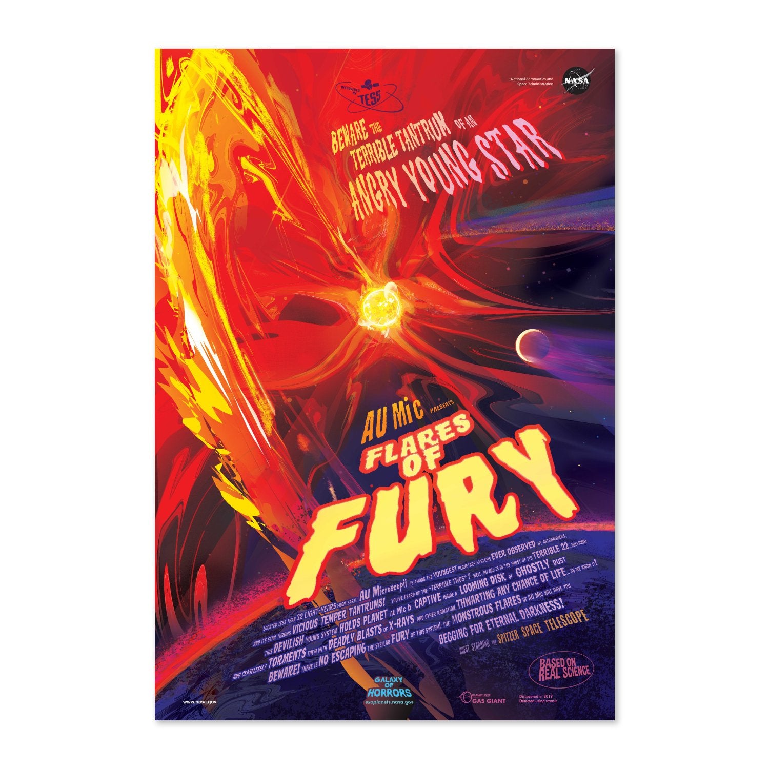 Flares of Fury, NASA Galaxy of Horrors poster print