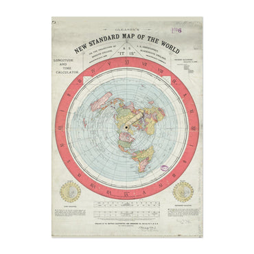Flat Earth Map 1892 vintage print