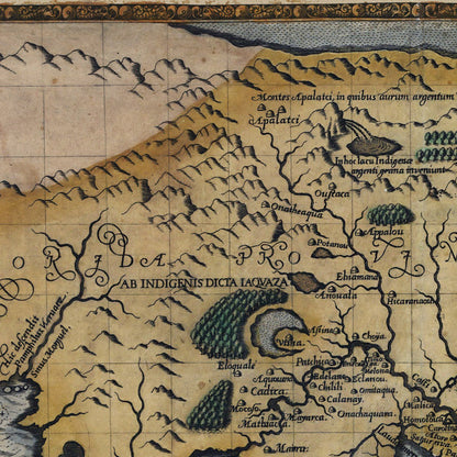 Close-up detail of the Florida & Cuba 1591 Map