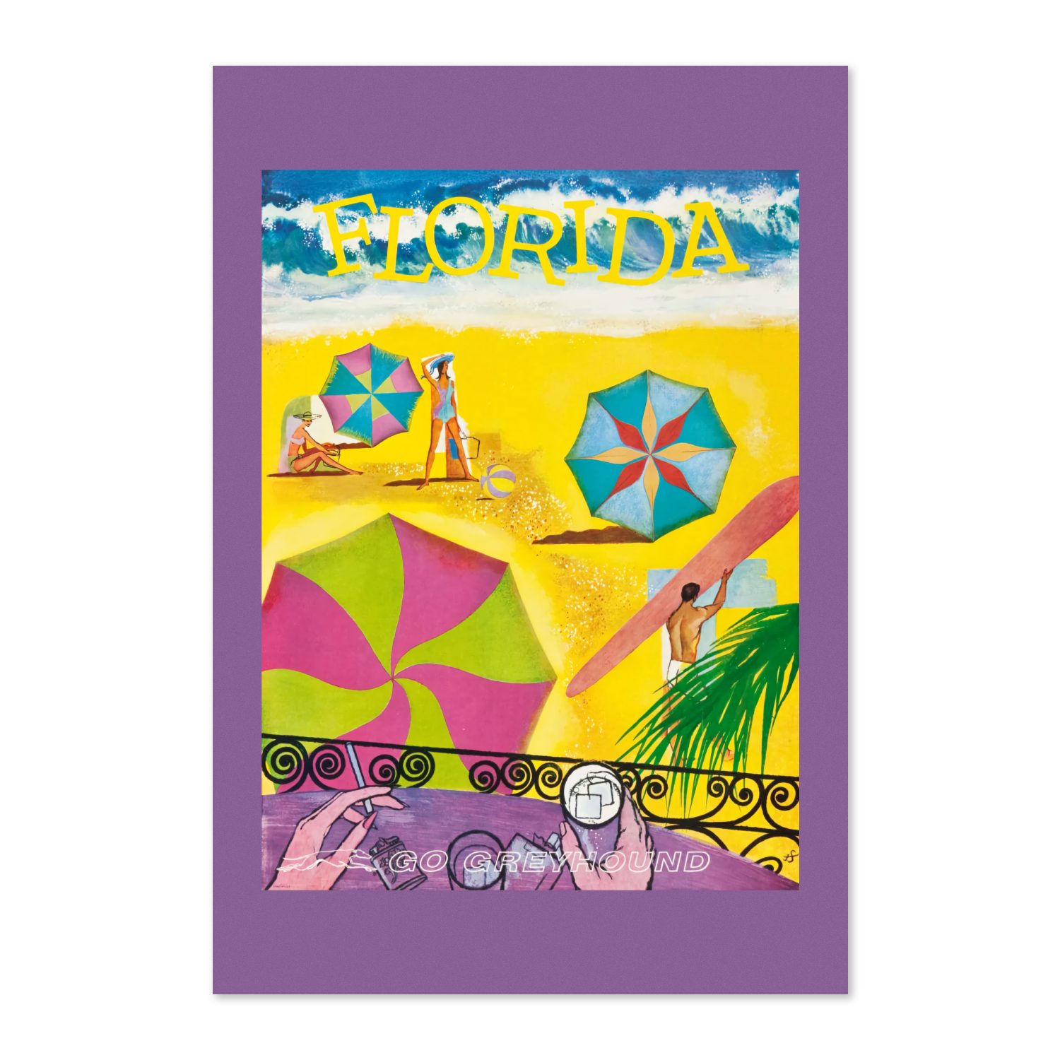 Florida Beach Umbrellas poster print