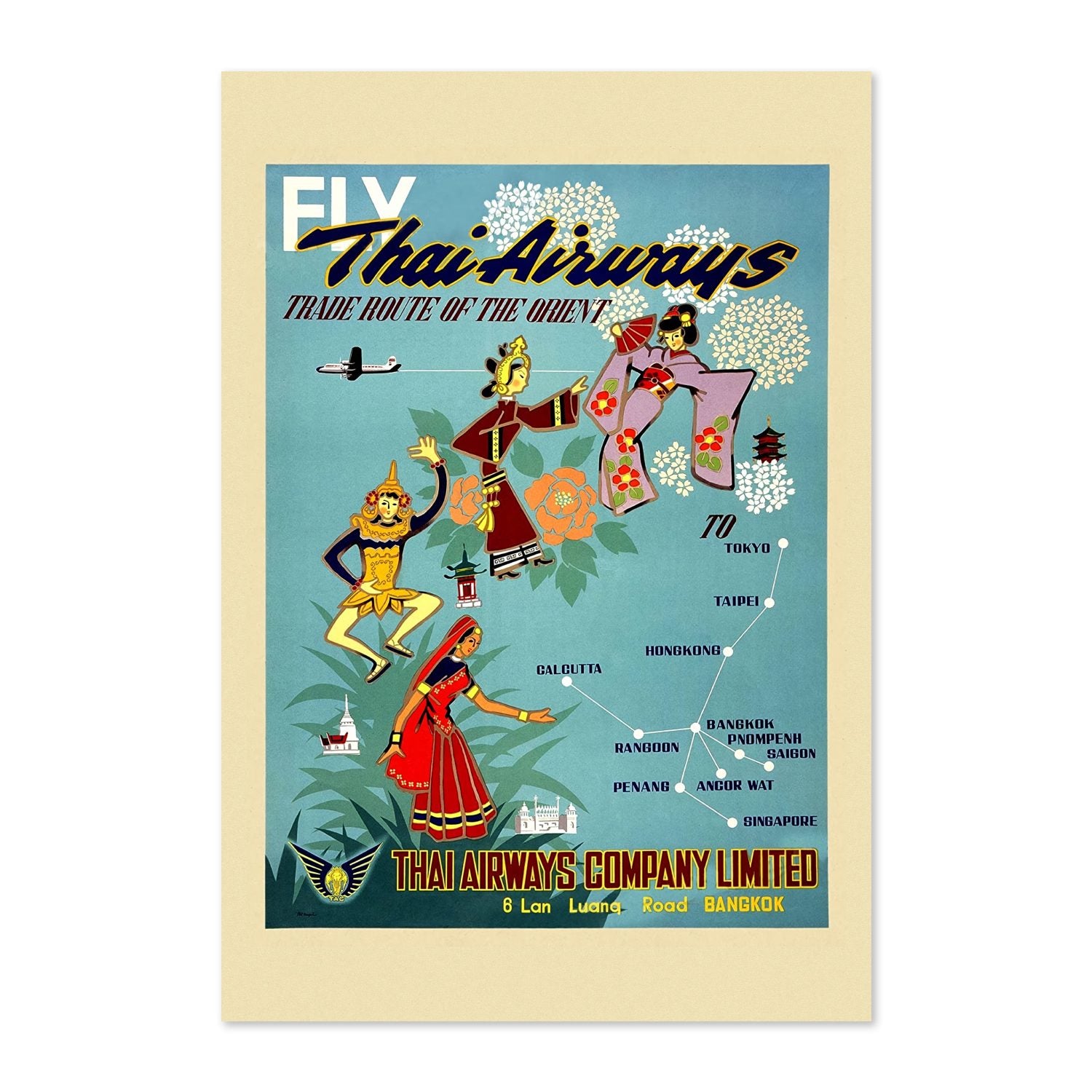 Fly Thai Airways poster print