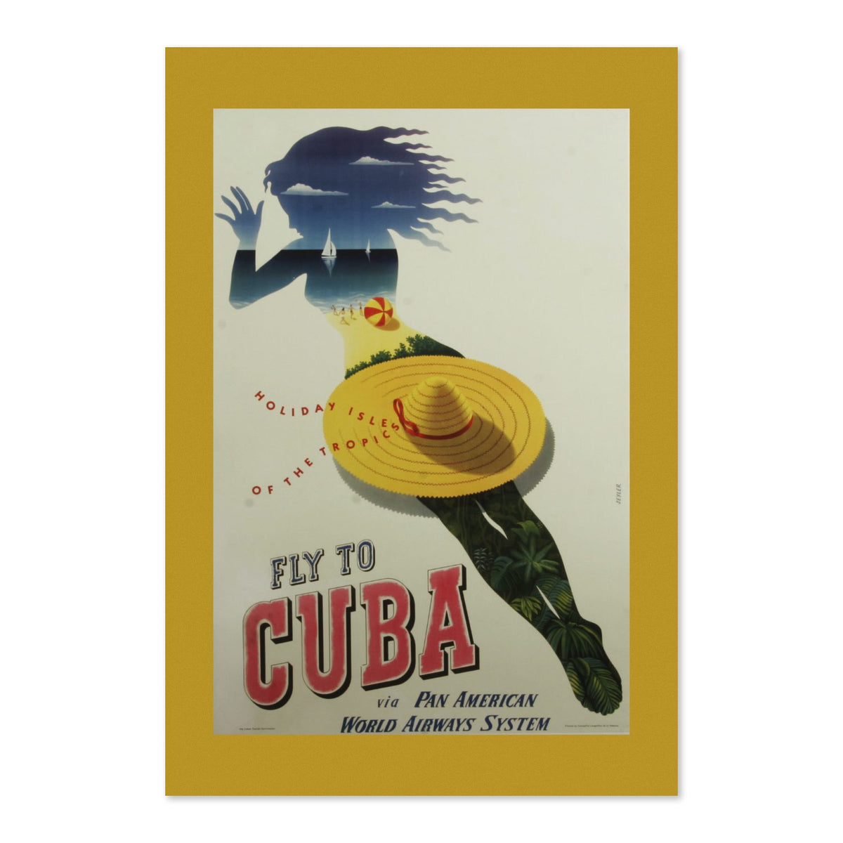 Fly to Cuba Pan American poster print