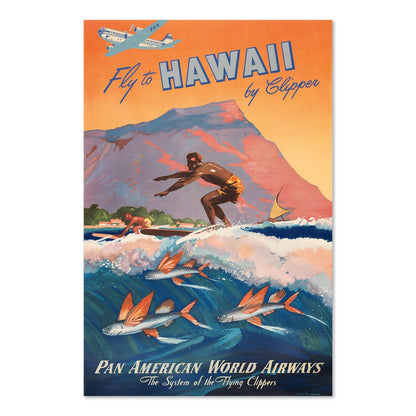 Fly to Hawaii by Clipper poster print