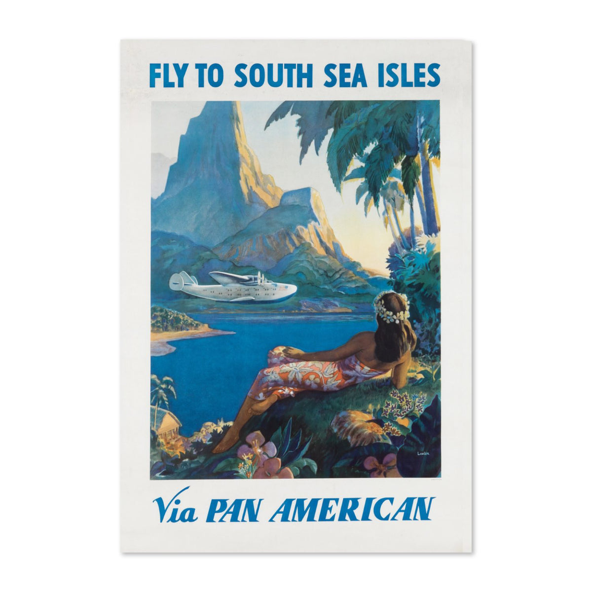 Fly to South Sea Isles Pan American poster print