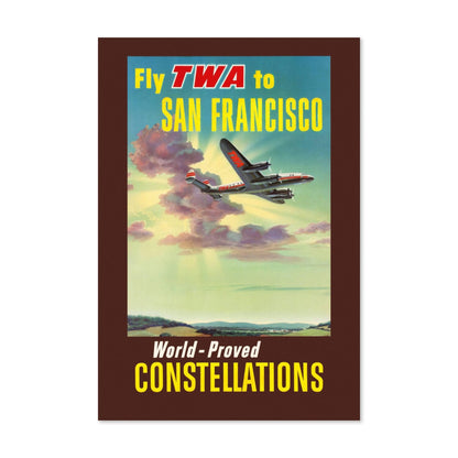 Fly TWA to San Francisco Constellations poster print