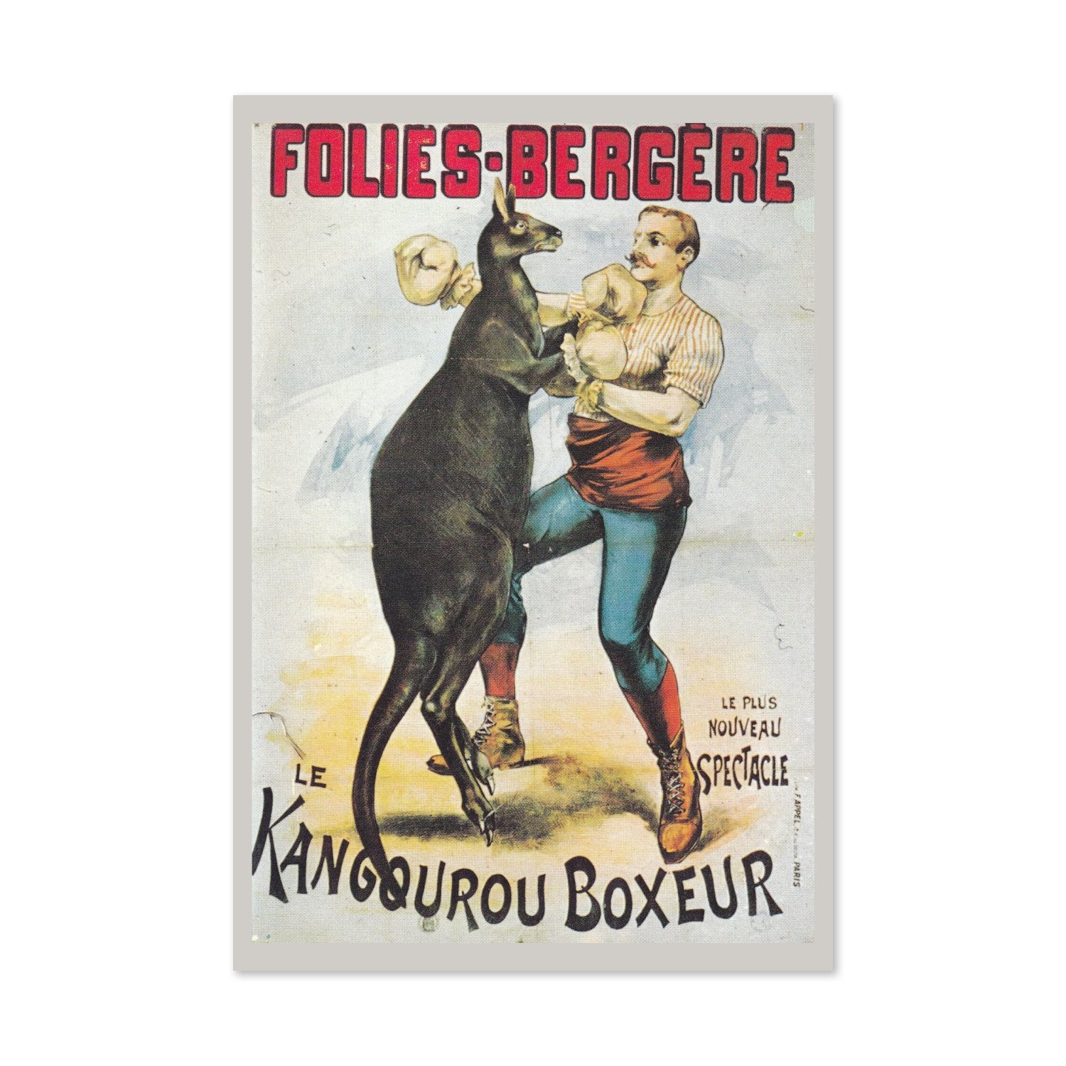 Folies-Bergère Kangaroo Boxer poster print