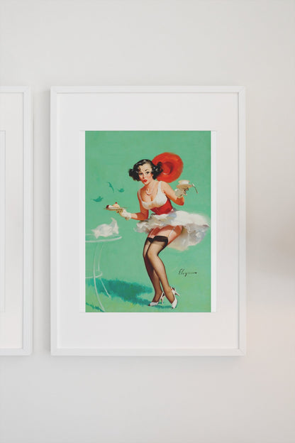 Fresh Breeze by Gil Elvgren, pin-up poster — gallery wall