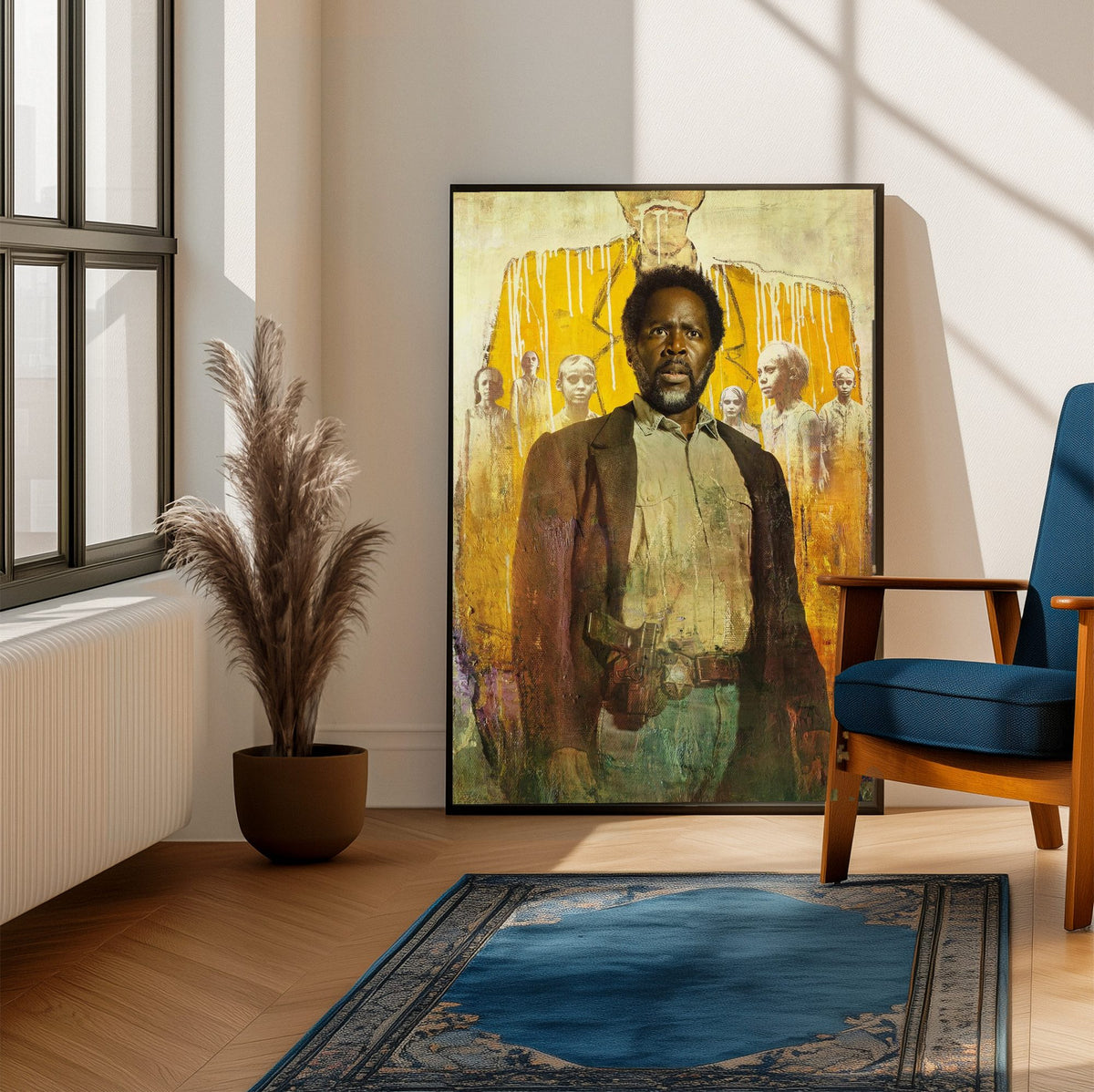 FROM Key Art poster framed beside a blue armchair in a sunlit room