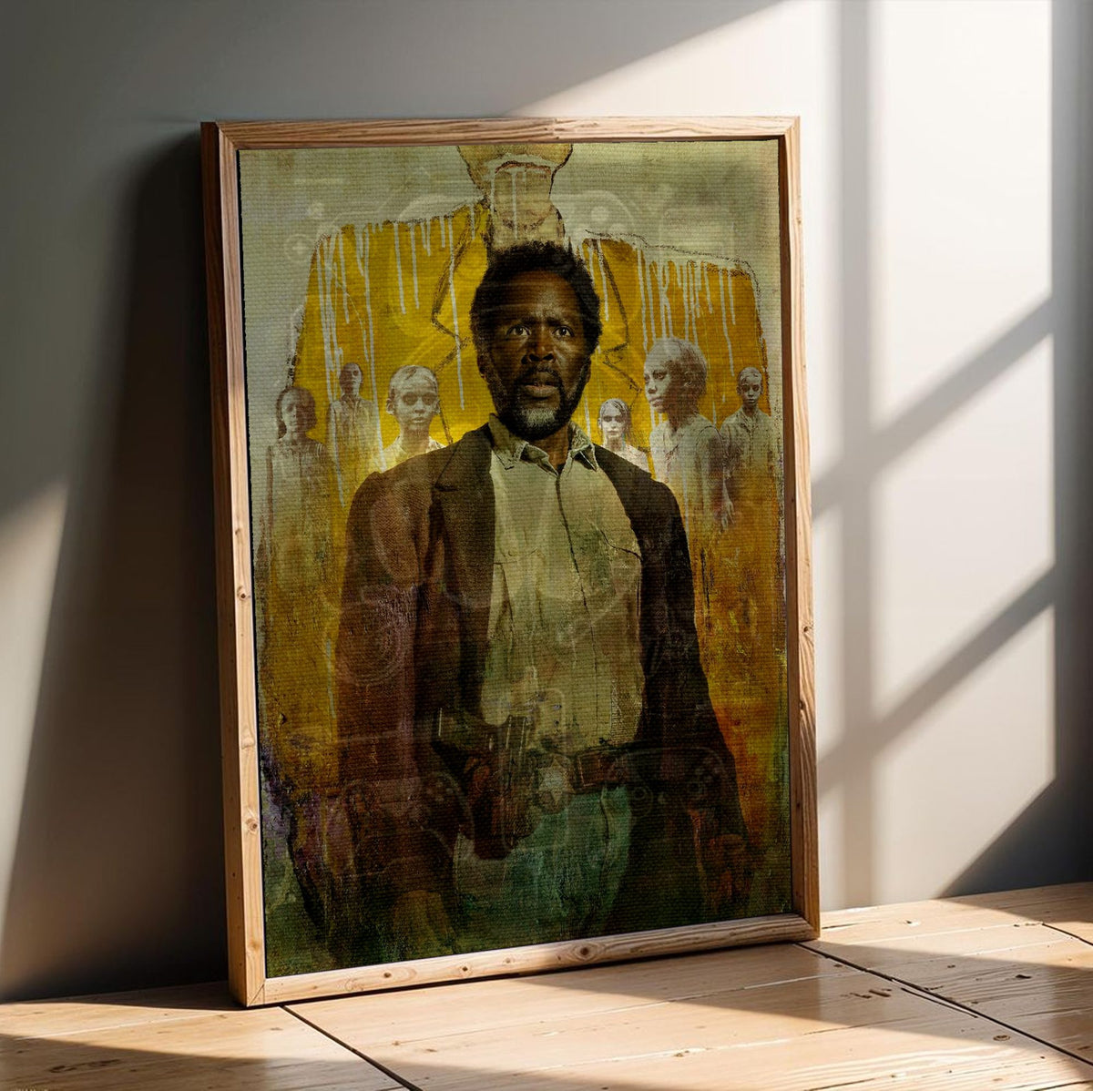 FROM Key Art poster in an oak frame leaning on a wooden floor