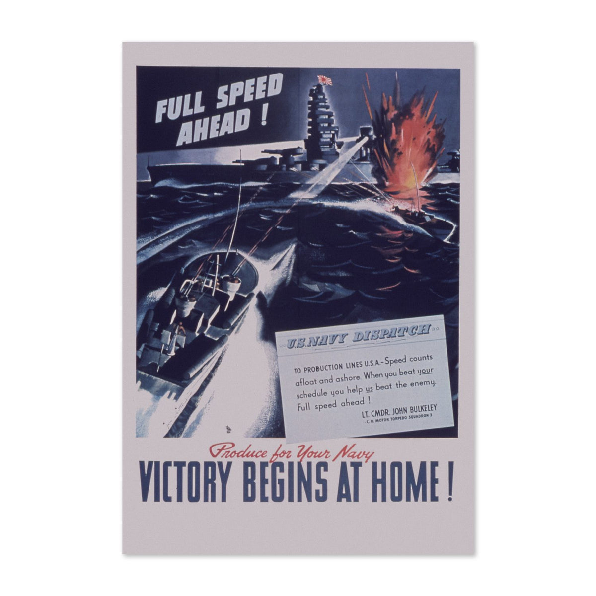 Full Speed Ahead — Victory Begins at Home poster print
