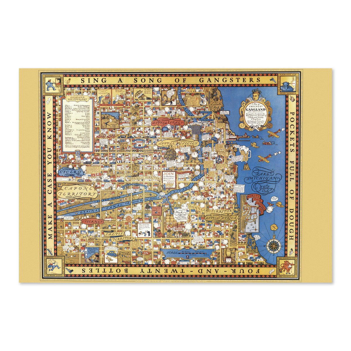 Gangland Chicago 1931 Map vintage print