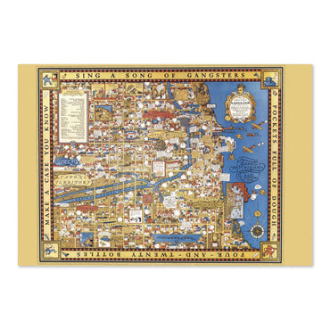 Gangland Chicago 1931 Map vintage print