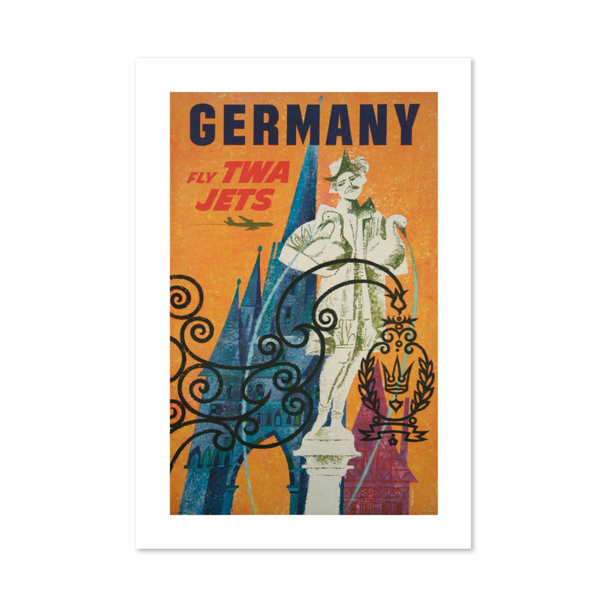 Germany Fly TWA poster print