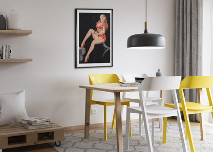 Getting Ready poster framed above a dining table