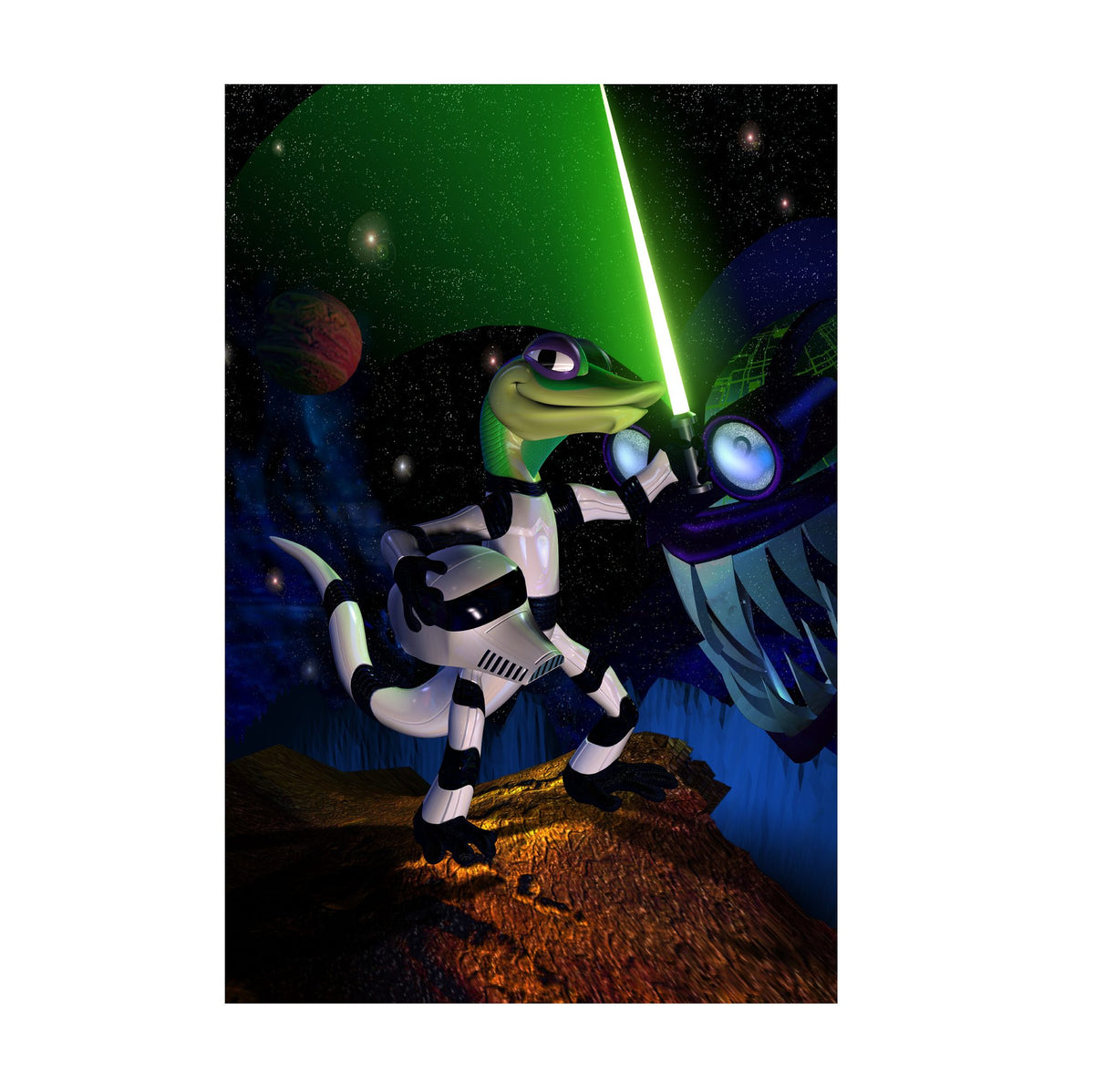 Gex: Enter the Gecko Space Art poster print