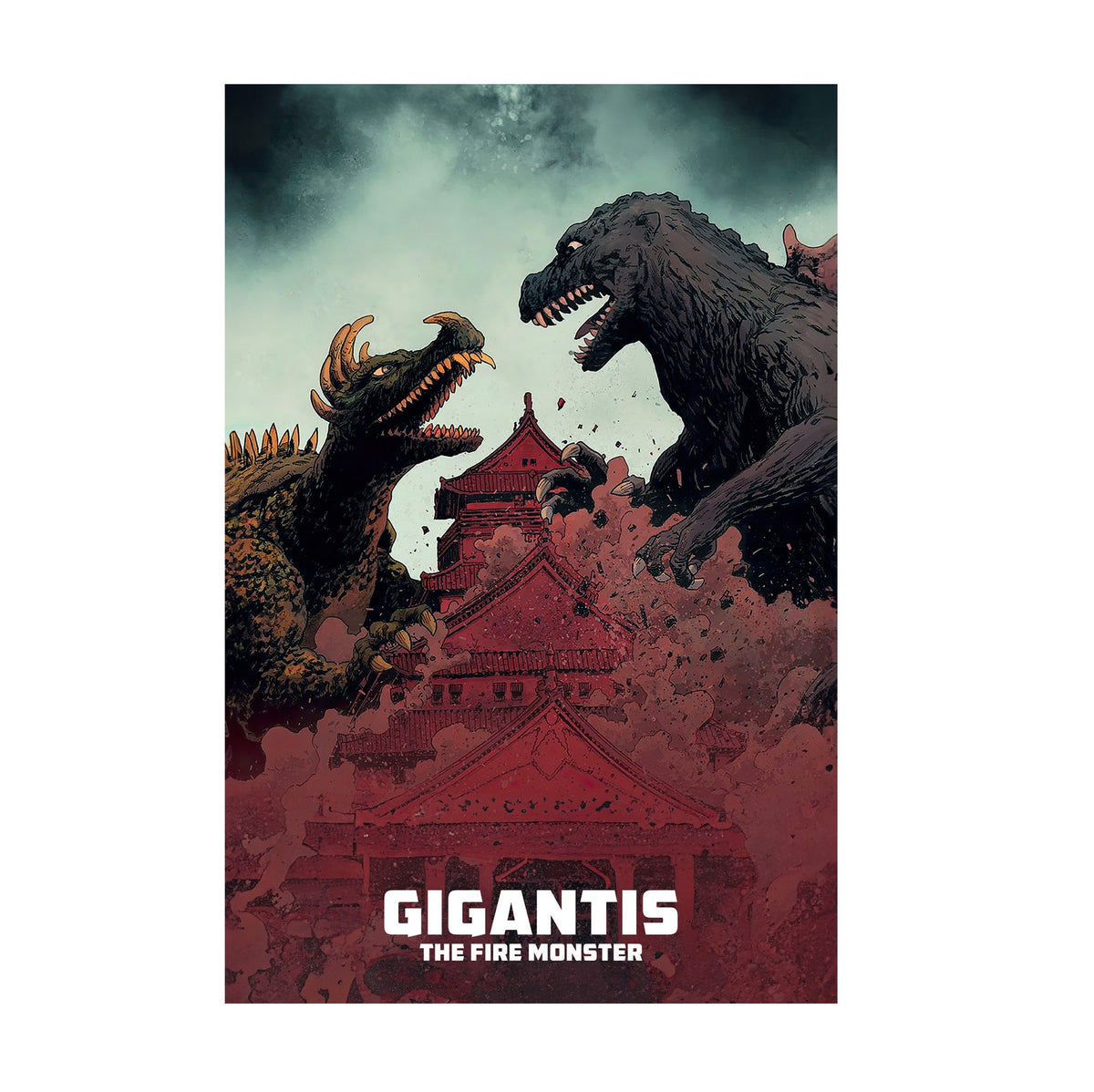 Gigantis, the Fire Monster (1959) Movie Illustrated Art poster print