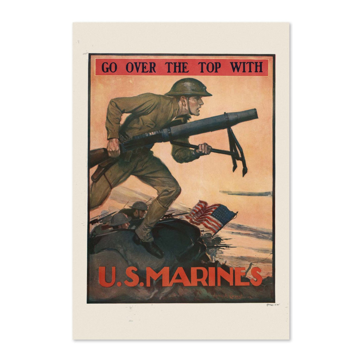 Go Over the Top with U.S. Marines poster print