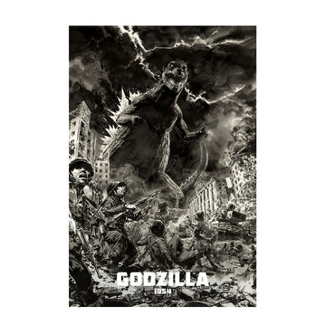 Godzilla (1954) Movie Illustrated Art poster print