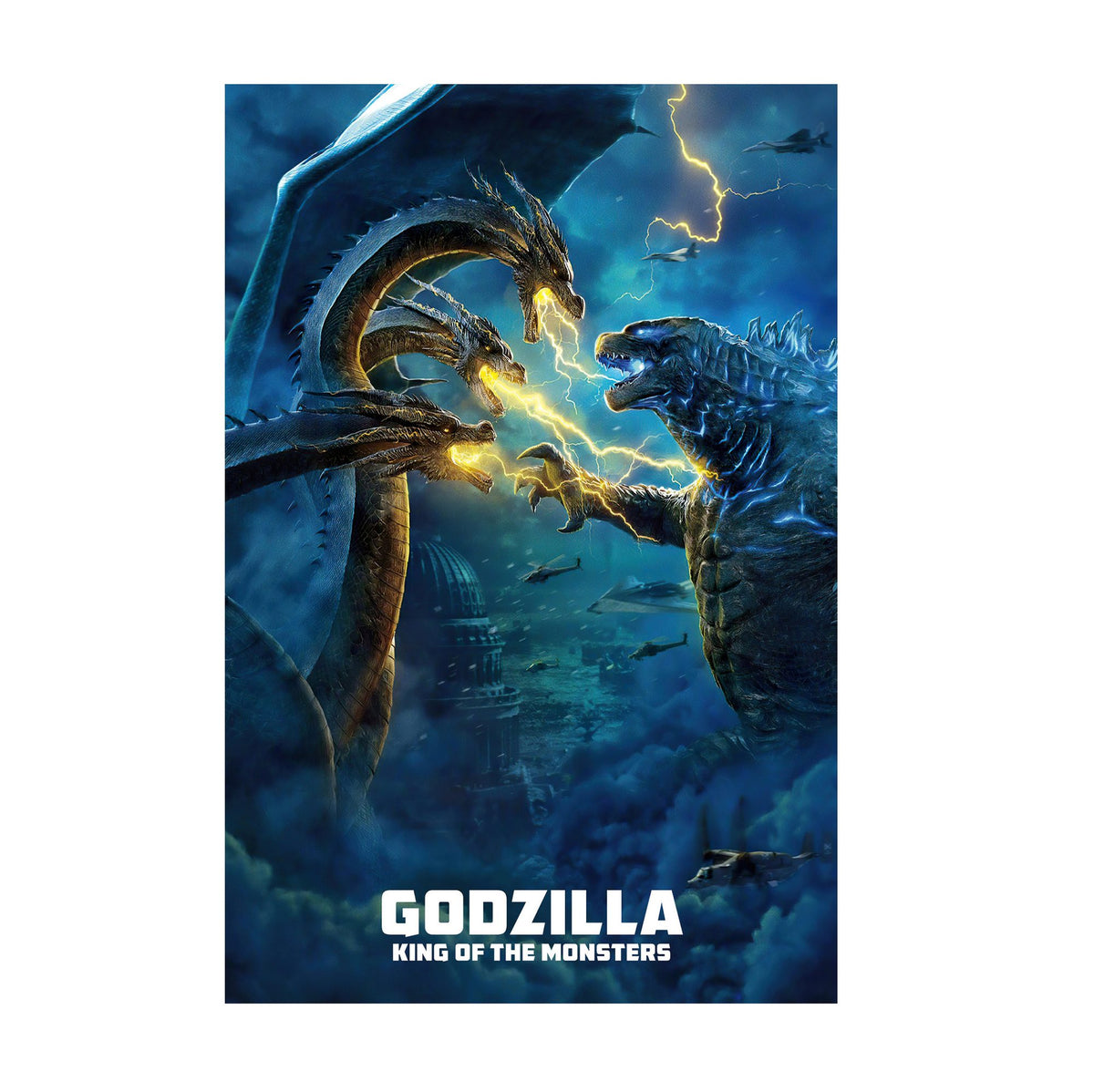 Godzilla: King of the Monsters (2019) Movie Ghidorah Battle Art poster print